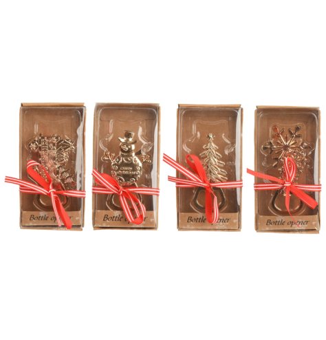 Introduce a charming and gift-ready addition to your collection with this set of Christmas-themed bottle openers