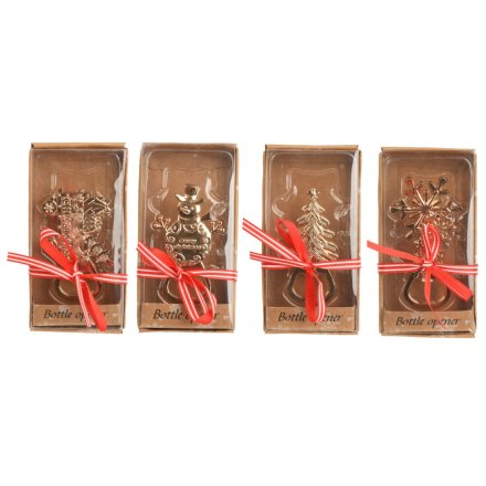 Introduce a charming and giftable addition to your festive collection with this set of Christmas-themed bottle opener
