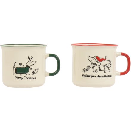 Dog-Themed Christmas Mugs, 2a