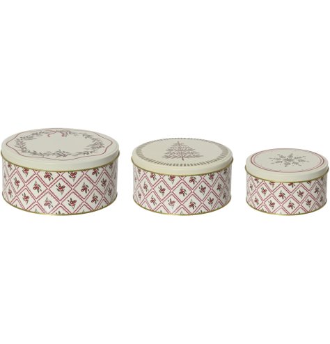 Elevate gifting and storage with this stylish set of three festive tins, perfect for the festive season.