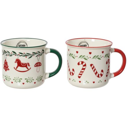 2/A Color Rim And Ear Mugs, 10.4cm 