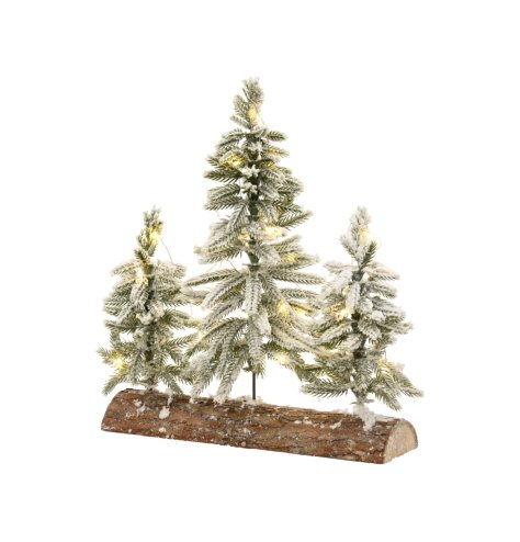 Craft a peaceful winter forest scene with this elegantly designed LED artificial tree display.