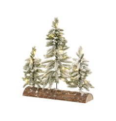 Showcase a peaceful winter forest with this elegant LED artificial tree scene.