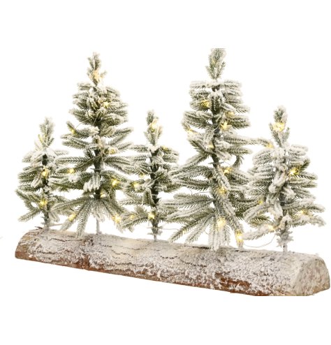Craft a stunning winter scene with this intricately detailed LED artificial forest display.