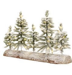 Craft a captivating winter scene with this detailed LED artificial forest display.