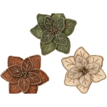 20cm Flower Clip-On Tree Decoration, 3/A 