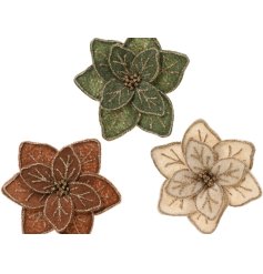 Enhance your holiday décor with our charming Polyester Flower Clip for trees.