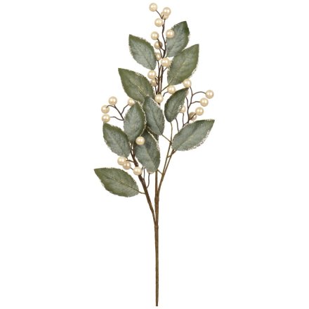 Spray Foam Pearlize Polyester Leaves, 69cm 