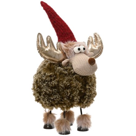 37cm Polyester Standing Moose Figurine