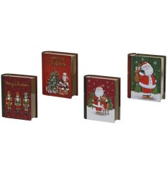 A charming collection of decorative festive tin books