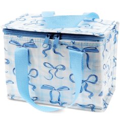 Stay stylish and fresh on the go with our Blue Bows insulated lunch bag.