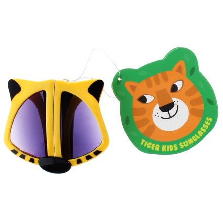 Playful tiger-themed sunglasses with a bold and fun look.