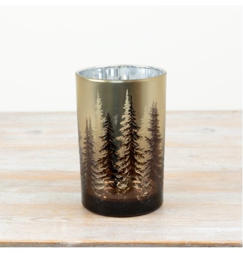Elevate your décor with this stylish glass candle holder.