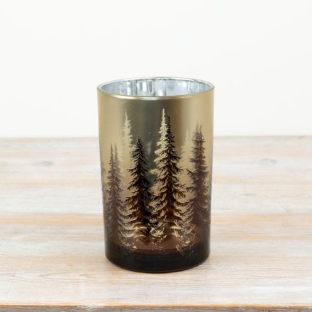 Gold Tree Pattern Candle Holder, 18cm 