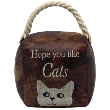 Hope You Like Cats Doorstop with Handle