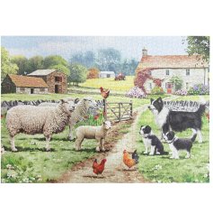 Enjoy peaceful country vibes with the Collie & Sheep Jigsaw Puzzle.