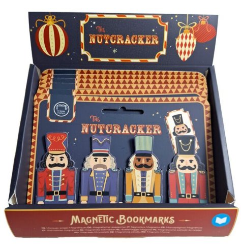 Keep your page this Christmas with 4 nutcracker magnetic bookmarks on a festive matching card.