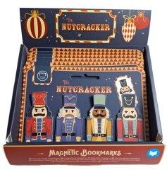 Never lose your page this Christmas with these set of 4 nutcracker magnetic bookmarks displayed on matching card.