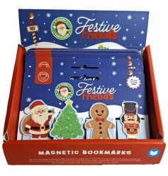 Add festive cheer to your reading with the Festive Friends Christmas Magnetic Bookmark Set