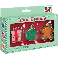 Create festive fun with the Jingle Bunch Christmas Cookie Cutter Set