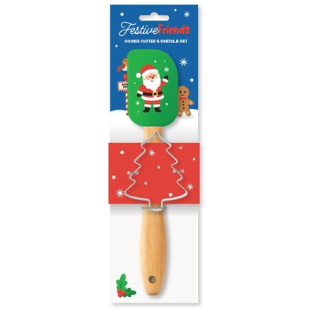 Xmas Spatula and Cookie Cutter Set, 25cm