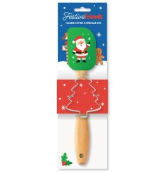 Bring holiday cheer to your kitchen with the Festive Friends Christmas Spatula & Cookie Cutter Set