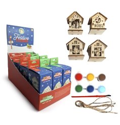 Create unique holiday charm with the Festive Friends DIY Christmas Houses for your tree!