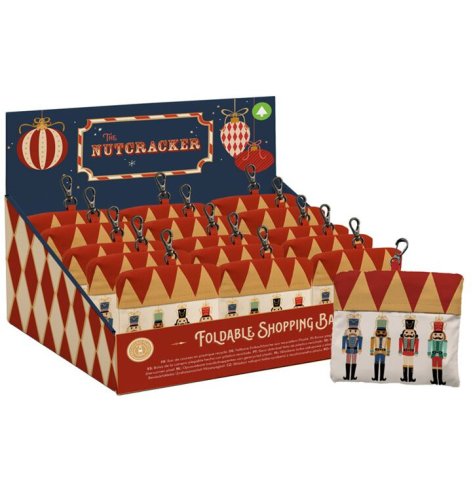 Spread holiday joy with the charming Foldable Christmas Nutcracker Reusable Shopping Bag.