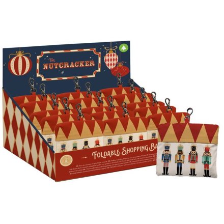 Nutcracker Foldable Reusable Christmas Shopping Bag, 42cm 