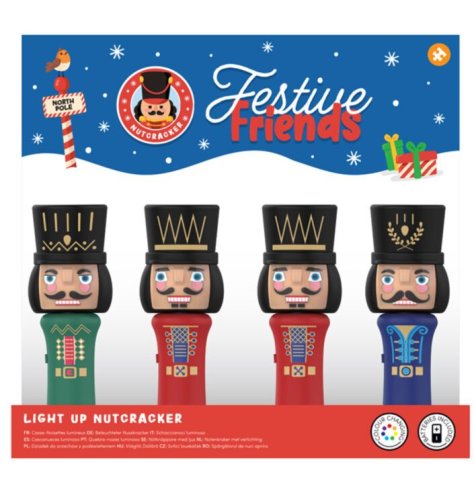 Light up your festivities with the Festive Friends Christmas Nutcracker LED Torch.