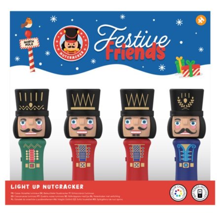 Festive Friends Christmas Nutcracker Color-Changing LED Torch, 13cm