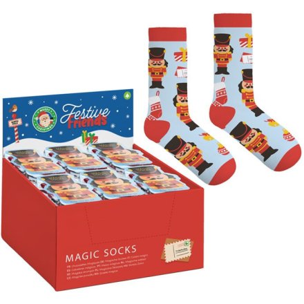 Celebrate the season with Festive Friends Christmas Nutcracker Compressed Magic Socks!
