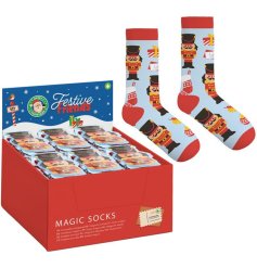 Celebrate the season with Festive Friends Christmas Nutcracker Compressed Magic Socks!