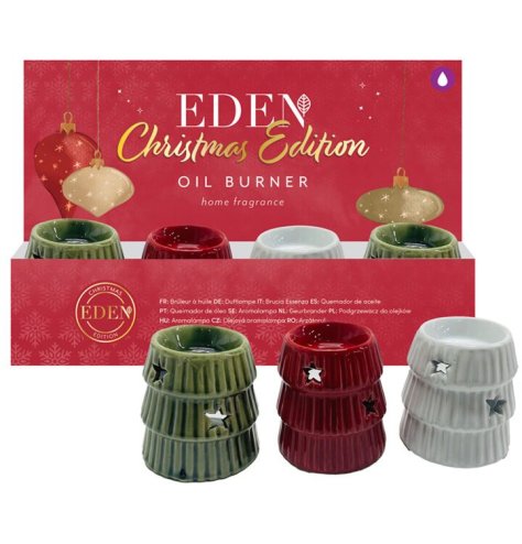 Bring warmth to your space with the Eden Small Abstract Christmas Tree Oil Burner.