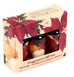 Bring festive cheer home with the Christmas Botanicals Set of 3 Fragrance Oils