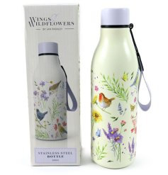 Stay refreshed on the go with the Jan Pashley Wings & Wildflowers Drinks Bottle