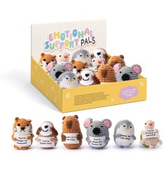 Crochet-style plush animal characters supplied in assorted designs