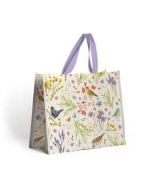 Reusable shopping bag featuring the Wings & Wildflowers artwork by Jan Pashley