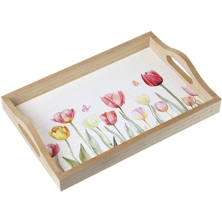 30cm Serving Tray with Tulip Design