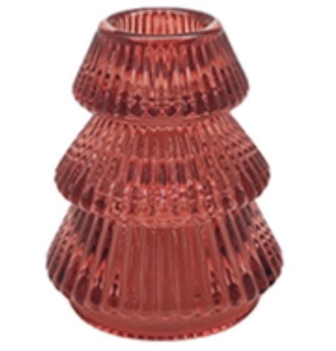 Enhance your décor with this striking red glass taper candle holder.