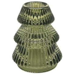 A stylish green candle holder ideal for taper candles