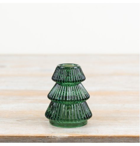 a stylish green candle holder ideal for taper candles