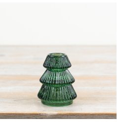 View Green Candle Holder, 8cm Details a elegant green candle holder perfect for taper candles