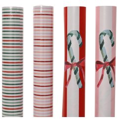 Eco-friendly gift wrap paper, 4 assorted designs, FSC Mix Credit certified.