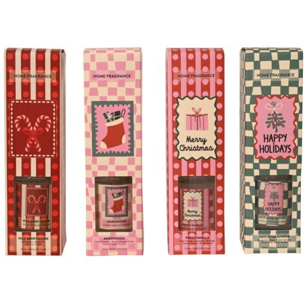 Bring holiday joy to your space with our Christmas Glass Reed Diffuser.