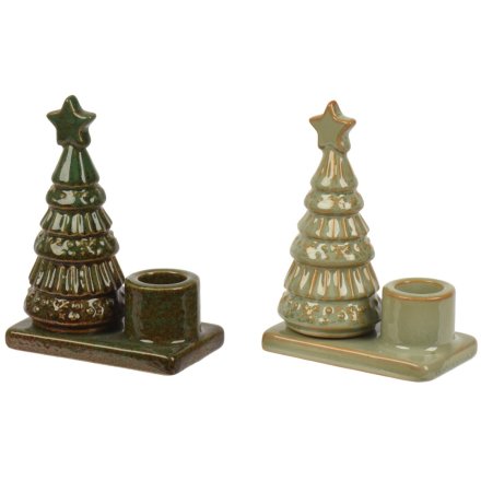 12cm Tree Candle Holders, 2/a 