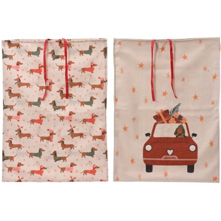 2/A Cotton Bow Gift Bags, 58cm 