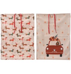 Enhance your presents with our chic and charming Bow Print Giftbags.