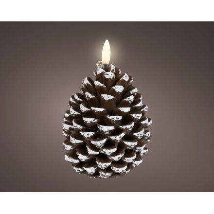 Enjoy a warm, rustic ambiance with our LED Wick Candle—pinecone wax and a lifelike flickering flame included.