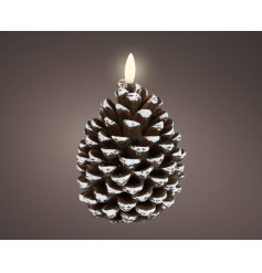 Bring warmth with our LED Wick Candle, crafted from pinecone wax and a lifelike flickering flame.